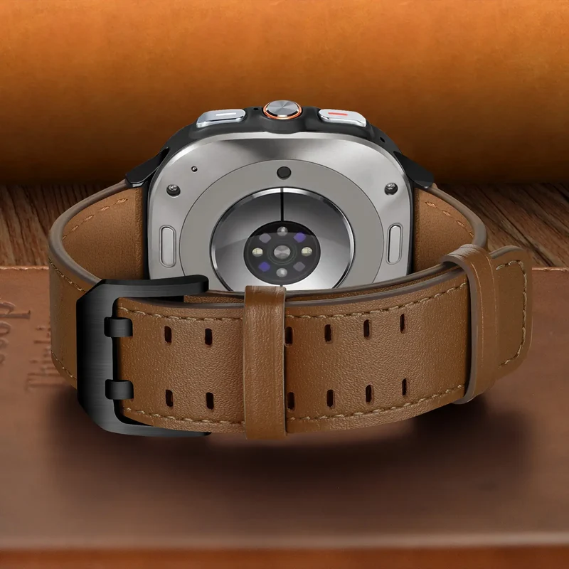Samsung Galaxy Watch Ultra Doppelnadel-Lederarmband (Braun)