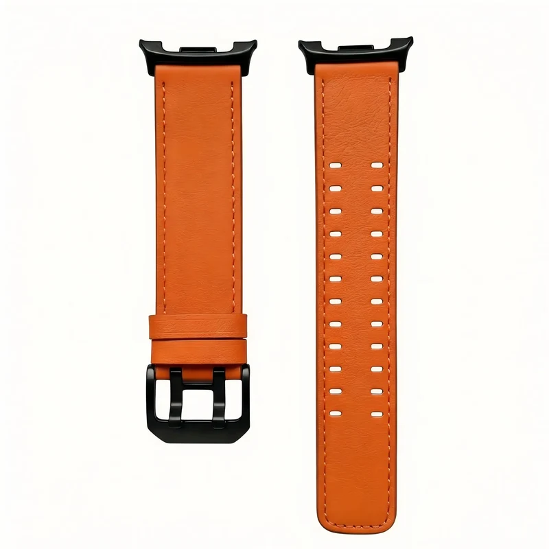 Samsung Galaxy Watch 9 - 44mm Doppelnadel-Lederarmband (Orange)
