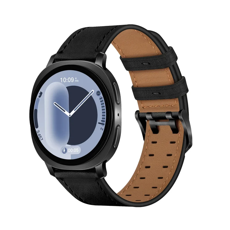 Samsung Galaxy Watch 8 - 40mm Doppelnadel-Lederarmband (Schwarz)