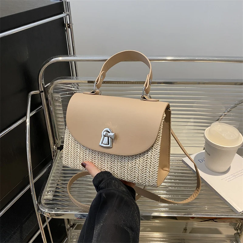 Elegante Handgefertigte Strohtasche
