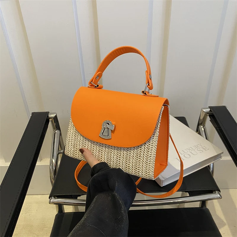Elegante Handgefertigte Strohtasche