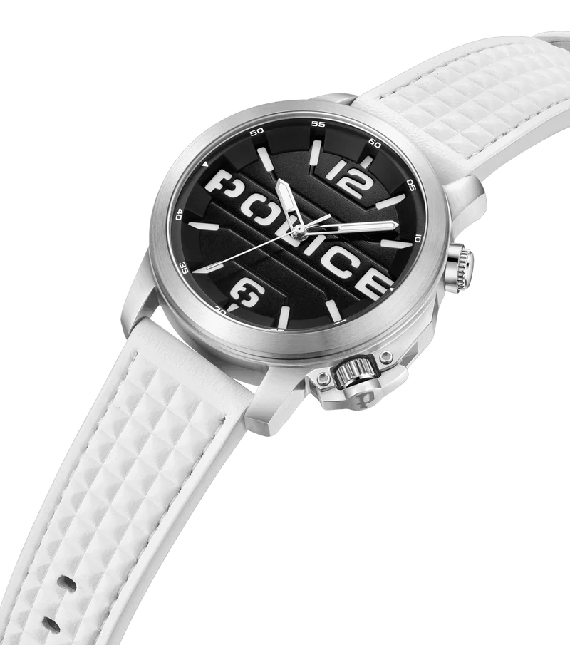 Police Automated PEWJD0021704 Herrenuhr Weiß • Kronenschutz • Hintergrundbeleuchtung