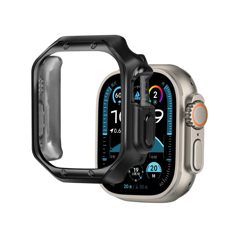 Bandz Apple Watch Ultra - 49mm Galvanized TPU Case (Black)