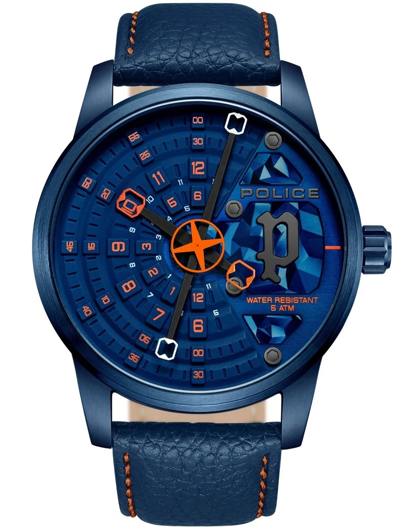 Police Avondale PEWJA0022102 Herrenuhr Blau • Mineralglas • Leuchtzeiger & Leuchtindizes