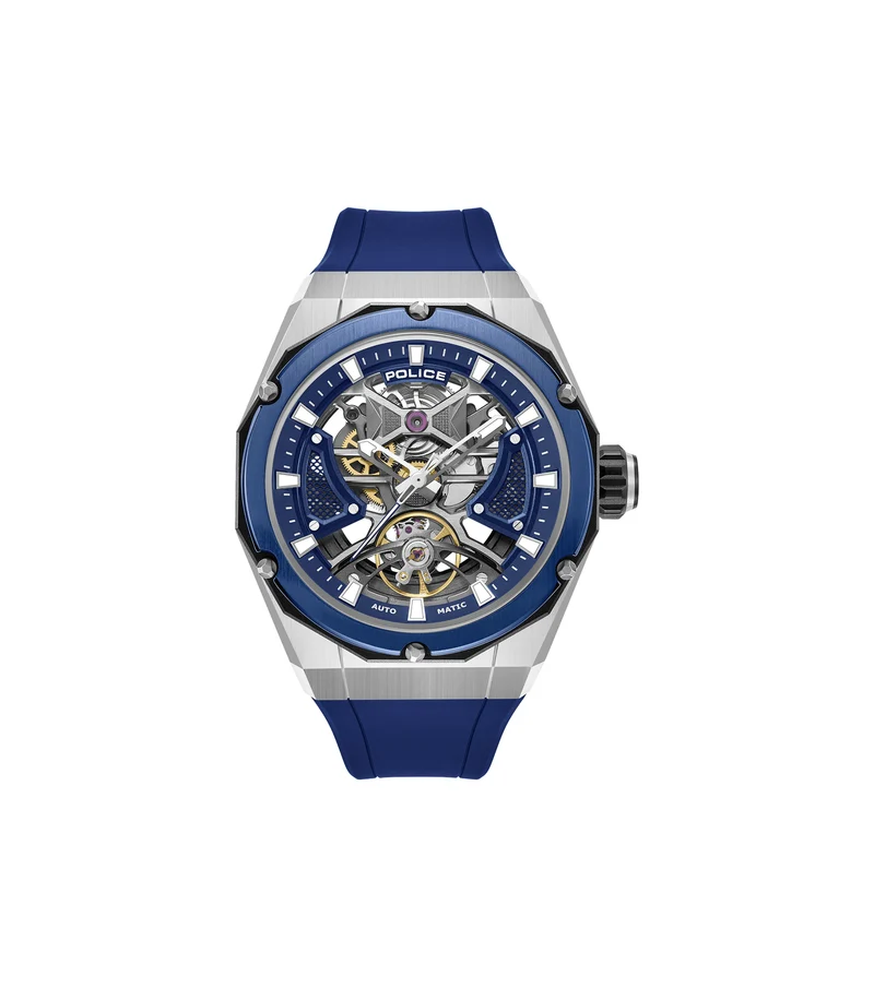 Police Dayton PEWGR0082304 Herrenuhr Blau • Automatikwerk • Sichtboden-Zifferblatt