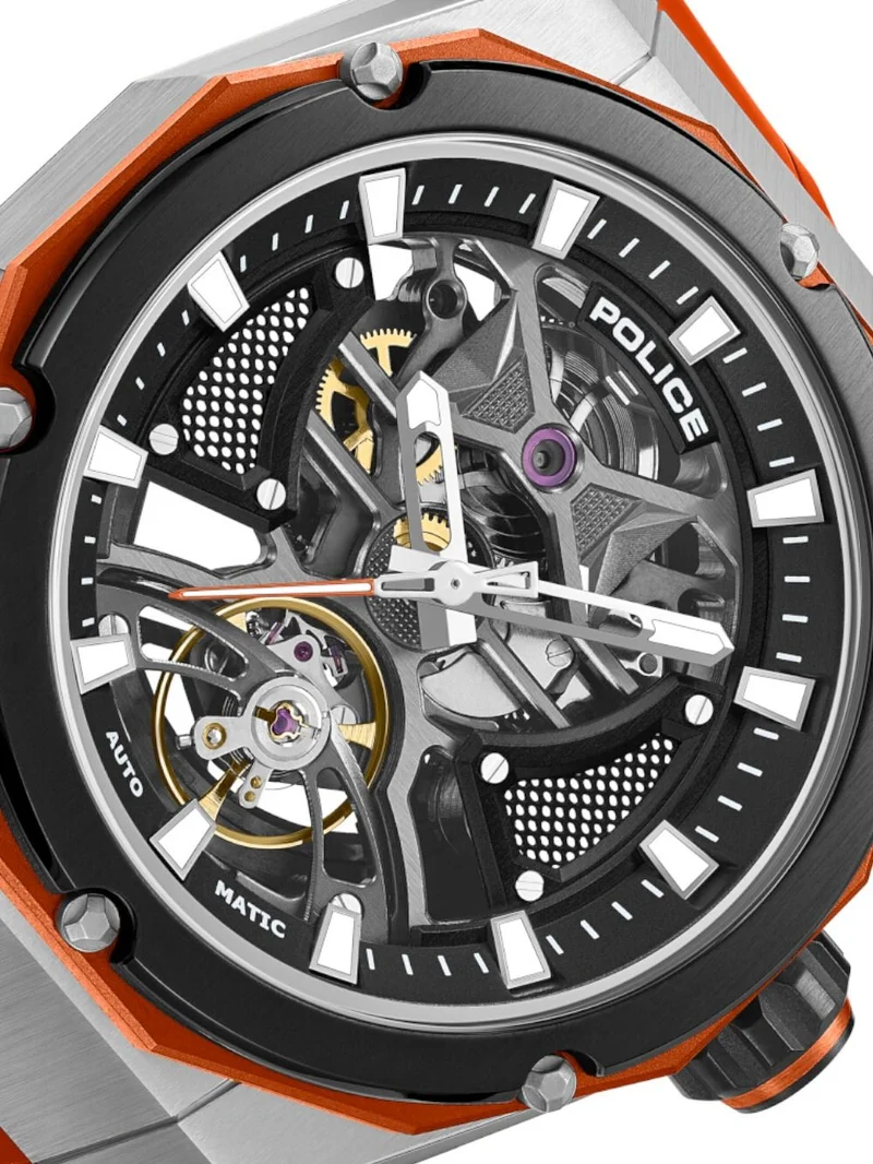 Police Dayton PEWGR0082302 Herrenuhr Schwarz • Automatikwerk JX-2804 • Skelett-Zifferblatt