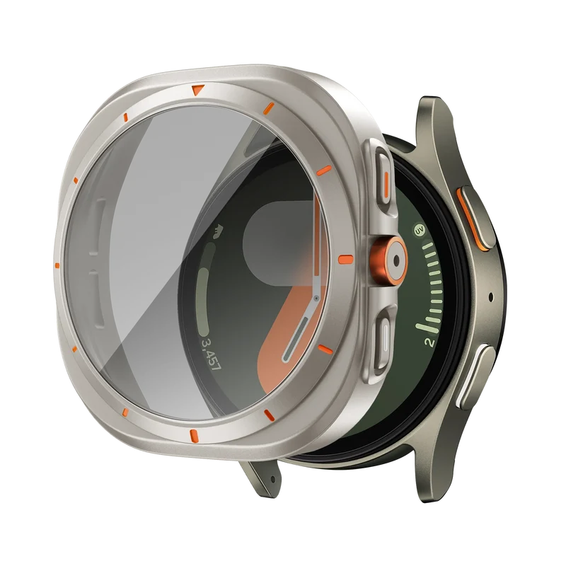 Bandz Samsung Galaxy Watch 7 - 44mm Square PC Case with Glass (Titanium)