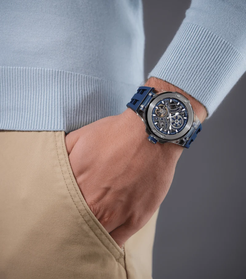 Police Cyclone PEWGR0082204 Herrenuhr Stahl • Automatikwerk • Sichtbares Uhrwerk