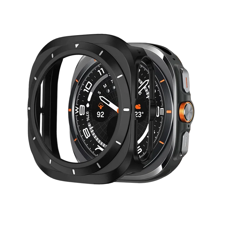 Bandz Samsung Galaxy Watch Ultra Bezel PC Case (Black with White)