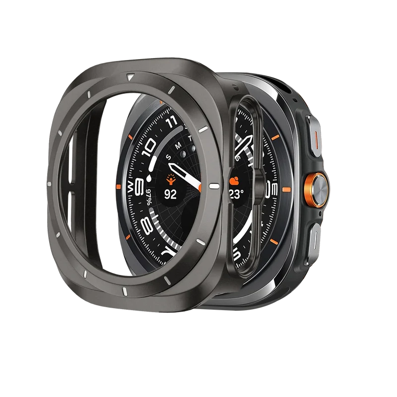 Bandz Samsung Galaxy Watch Ultra Bezel PC Case (Titanium Grey with White)