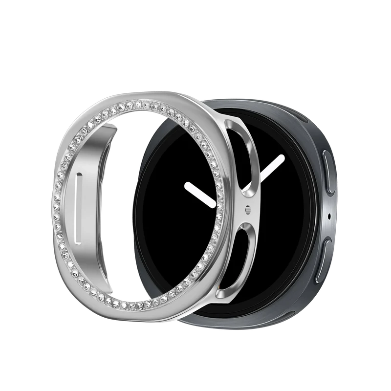 Bandz Samsung Galaxy Watch 8 - 40mm / 9 - 40mm Diamond PC Case (Silver)