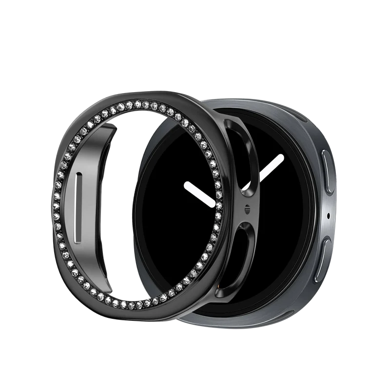 Bandz Samsung Galaxy Watch 8 - 40mm / 9 - 40mm Diamond PC Case (Black)