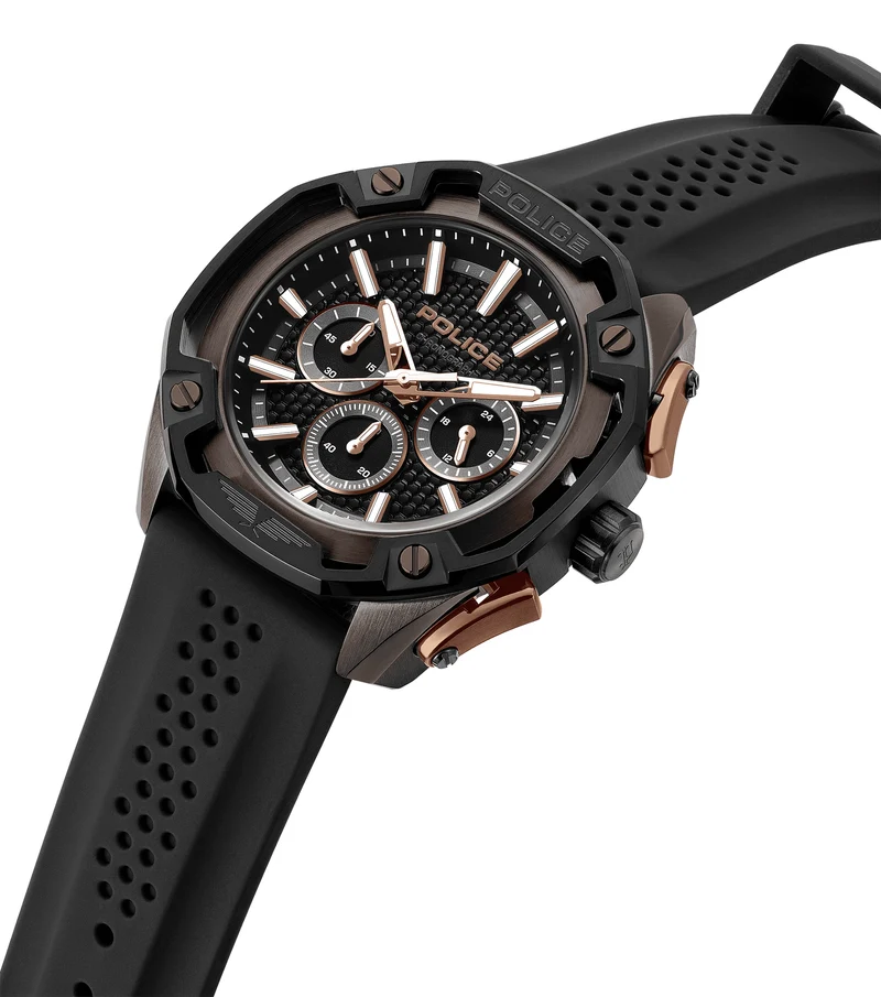 Police Centurian PEWGQ0093201 Herrenuhr Schwarz • Chronograph • Edelstahlgehäuse