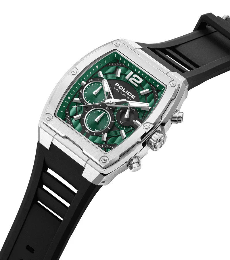 Police Creed PEWGQ0092801 Herrenuhr Schwarz • Dual-Time-Zifferblatt • Edelstahlgehäuse
