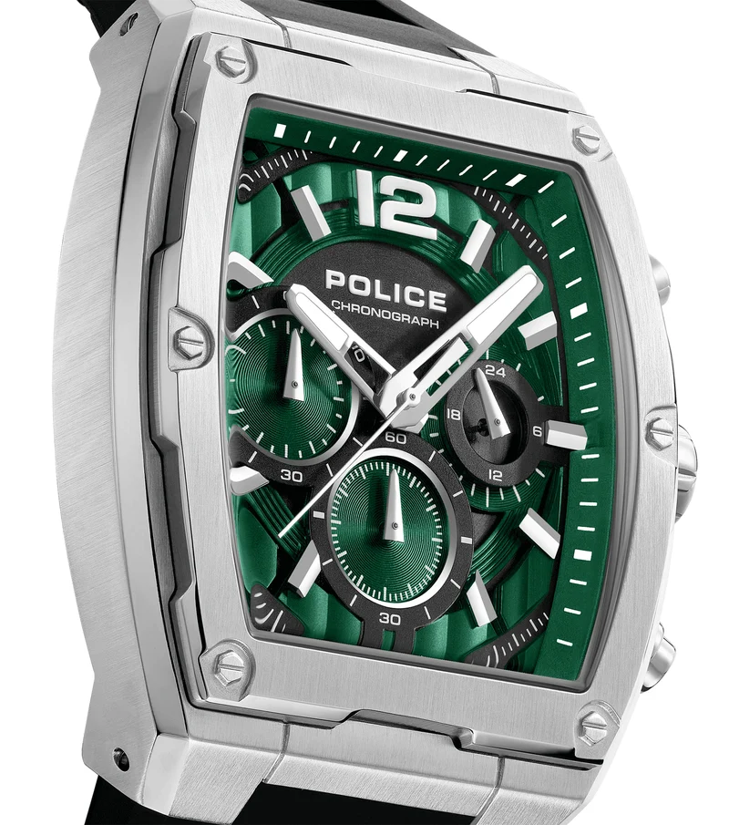 Police Creed PEWGQ0092801 Herrenuhr Schwarz • Dual-Time-Zifferblatt • Edelstahlgehäuse