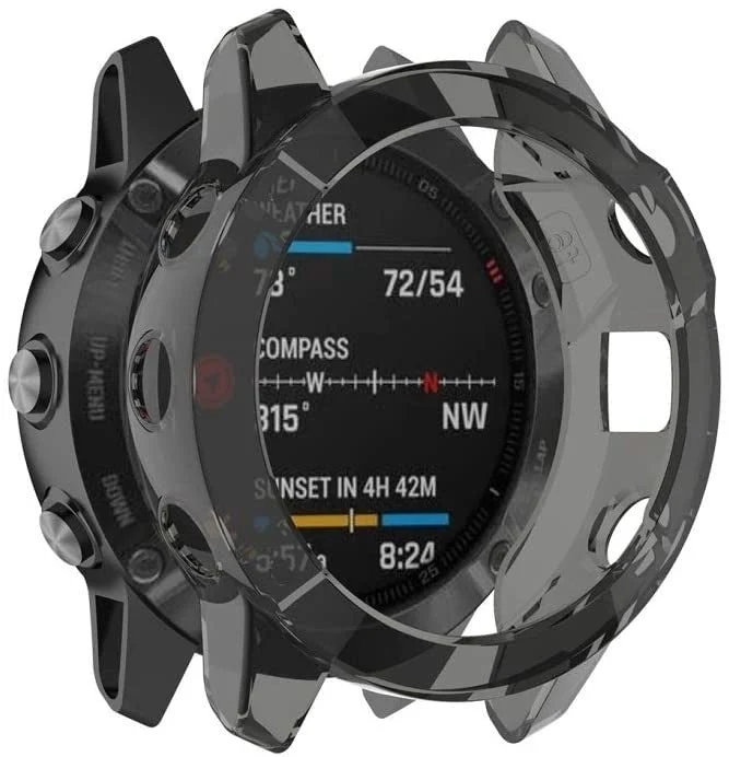Garmin Fenix 6x TPU Case (Transparent Black)