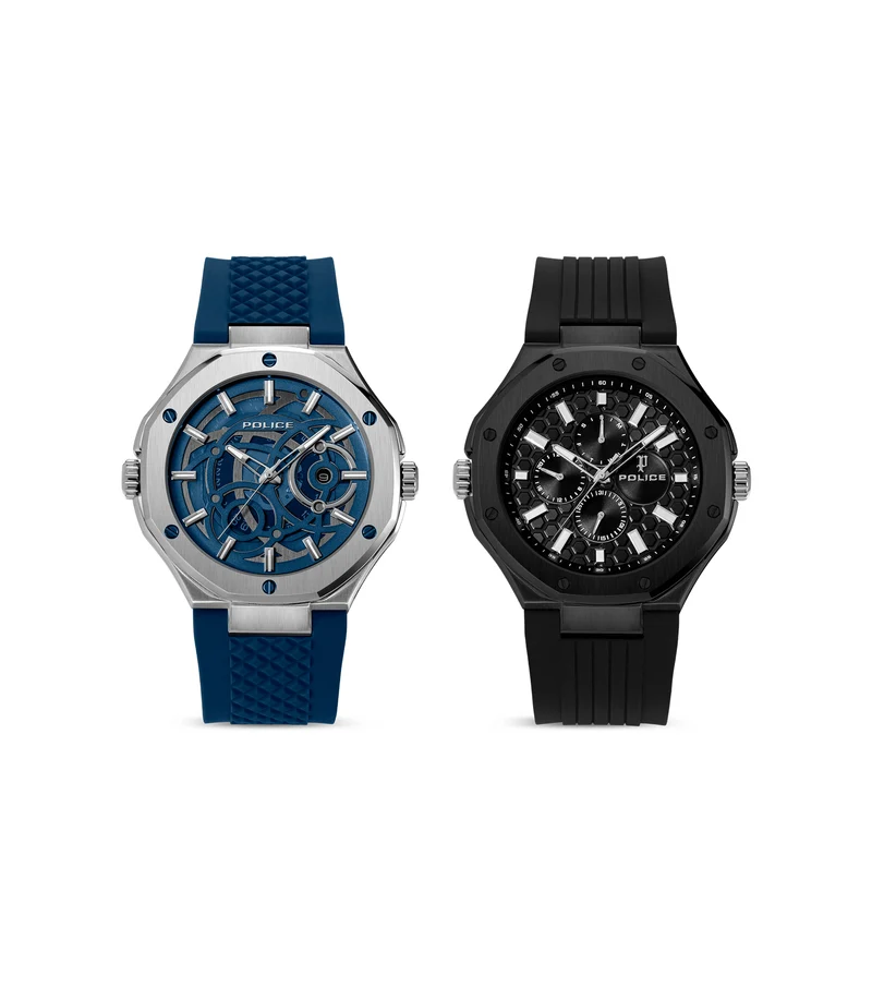 Police DUAL PEWGQ0081903 Herrenuhr Mehrfarbig • Zwei Zifferblätter • Multifunktion