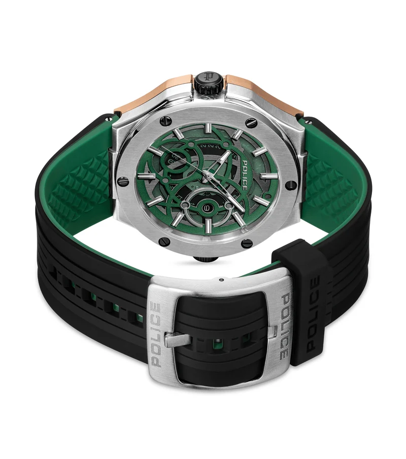 Police DUAL PEWGQ0081902 Herrenuhr Mehrfarbig • Zwei Zifferblätter • Roségold-IP-Beschichtung