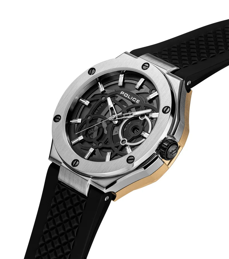 Police DUAL PEWGQ0081901 Herrenuhr Schwarz • Zwei Zifferblätter • Multifunktion