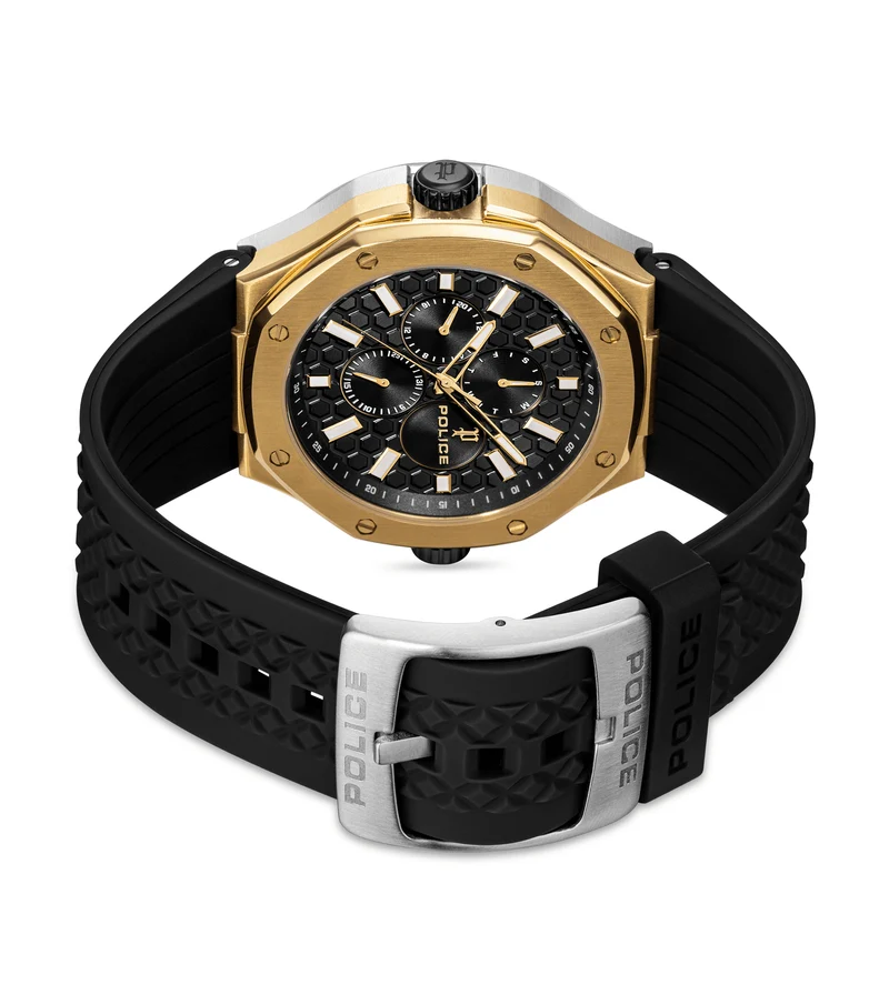 Police DUAL PEWGQ0081901 Herrenuhr Schwarz • Zwei Zifferblätter • Multifunktion