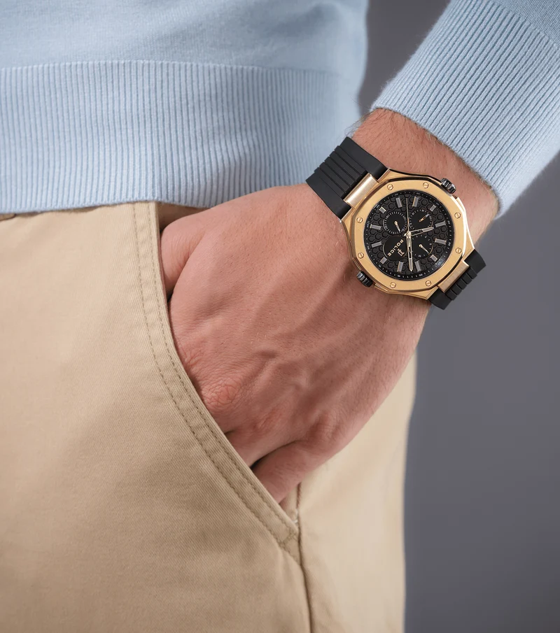 Police DUAL PEWGQ0081901 Herrenuhr Schwarz • Zwei Zifferblätter • Multifunktion