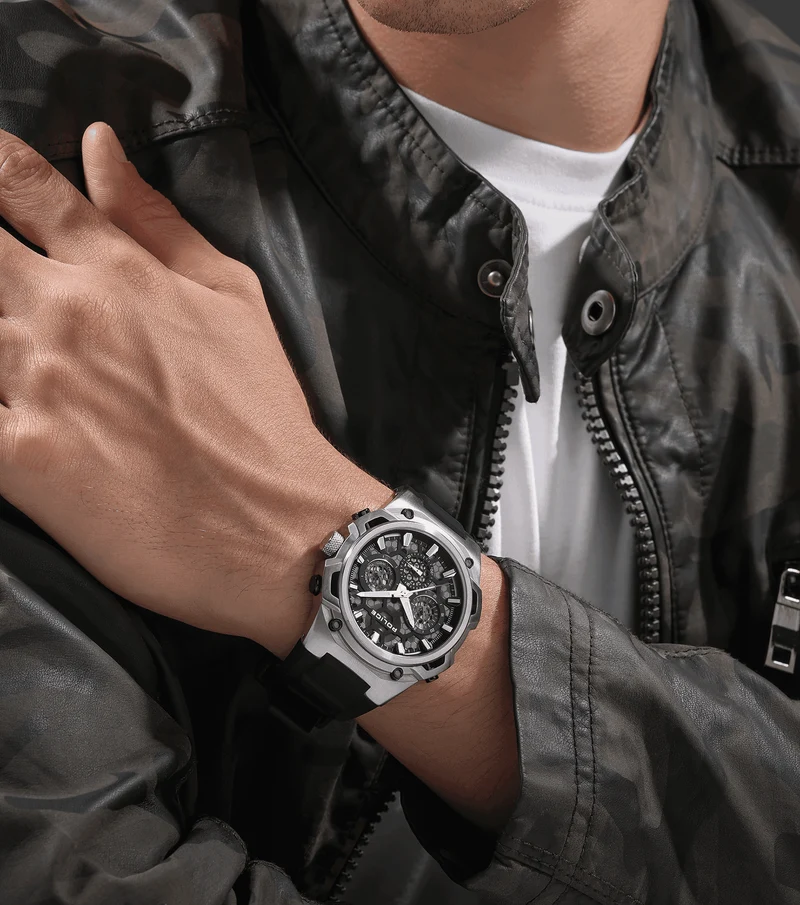 Police Challenger PEWGQ0071902 Herrenuhr Schwarz • Multifunktionswerk • Wochentag- und Datumsanzeige