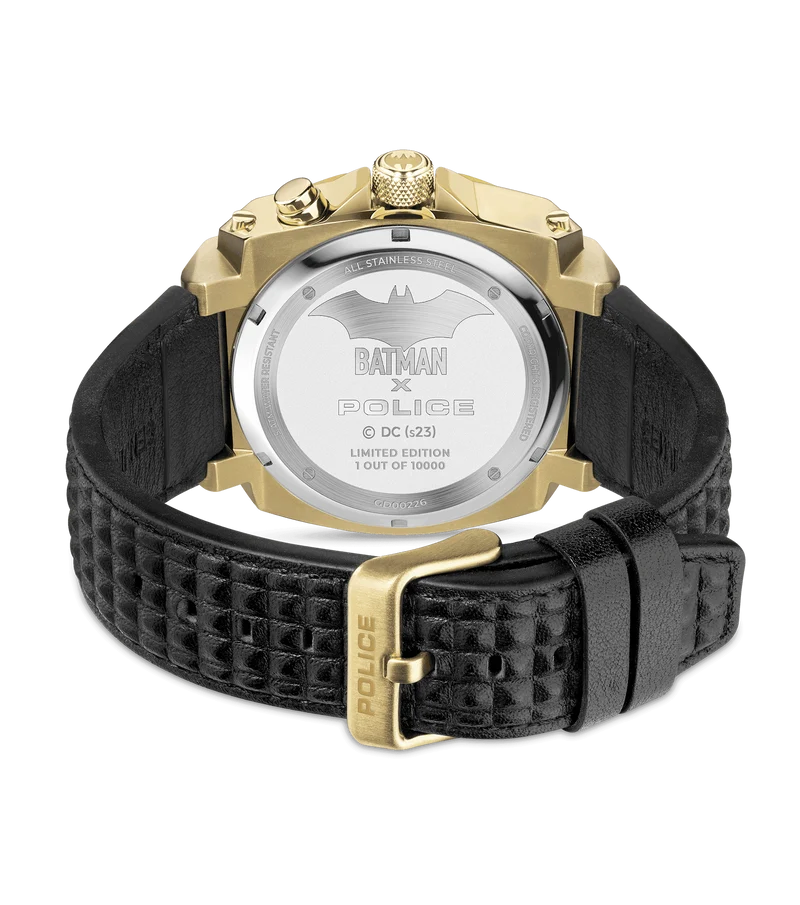 Police Forever Batman PEWGD0022602 Herrenuhr Schwarz/Gold • Limitierte Edition • Hintergrundbeleuchtung