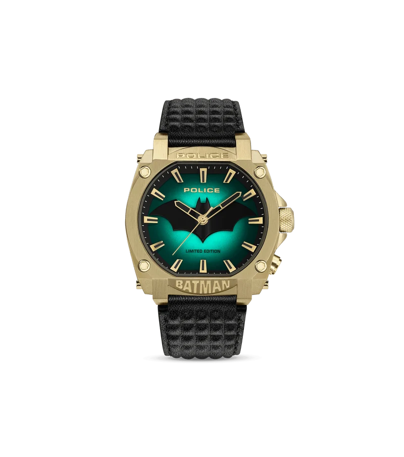 Police Forever Batman PEWGD0022602 Herrenuhr Schwarz/Gold • Limitierte Edition • Hintergrundbeleuchtung