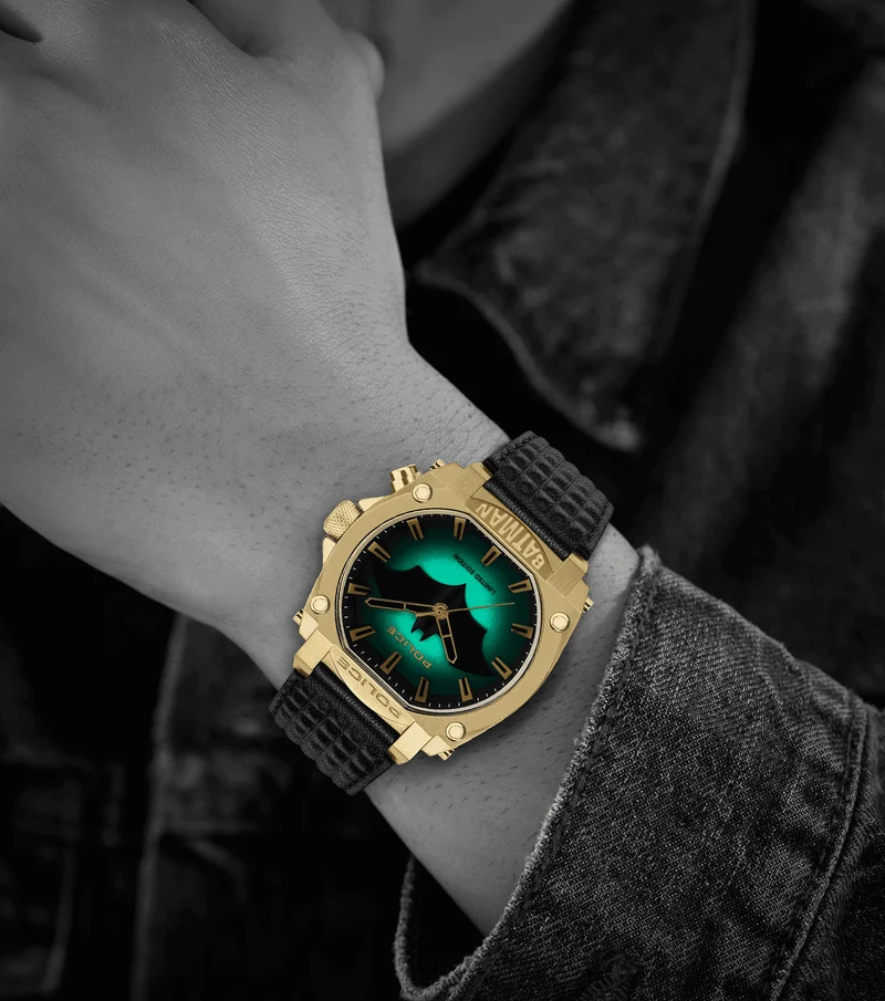 Police Forever Batman PEWGD0022602 Herrenuhr Schwarz/Gold • Limitierte Edition • Hintergrundbeleuchtung