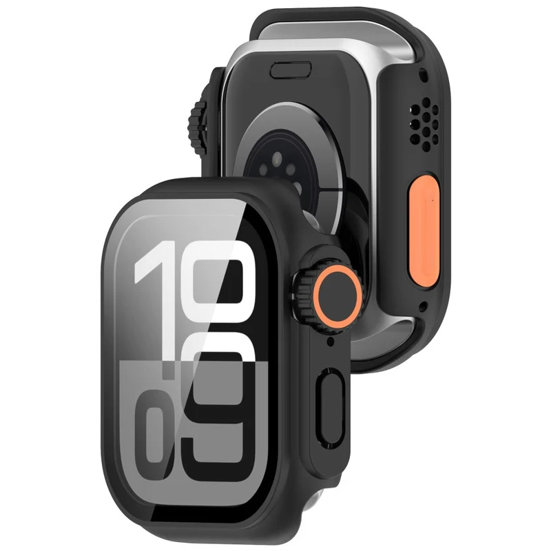 Weich Apple Watch Series 10 42mm Hülle mit Displayschutz in Glas und Silikon