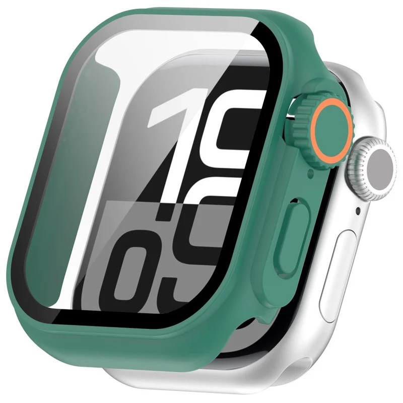 Weich Apple Watch Series 10 42mm Hülle mit Displayschutz in Glas und Silikon