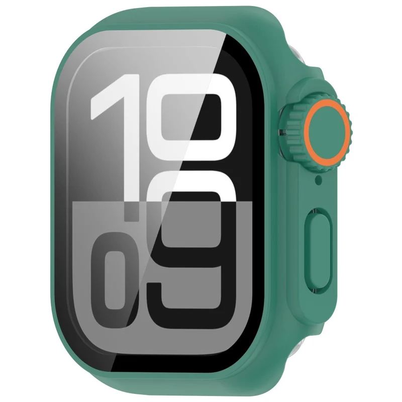 Weich Apple Watch Series 10 42mm Hülle mit Displayschutz in Glas und Silikon