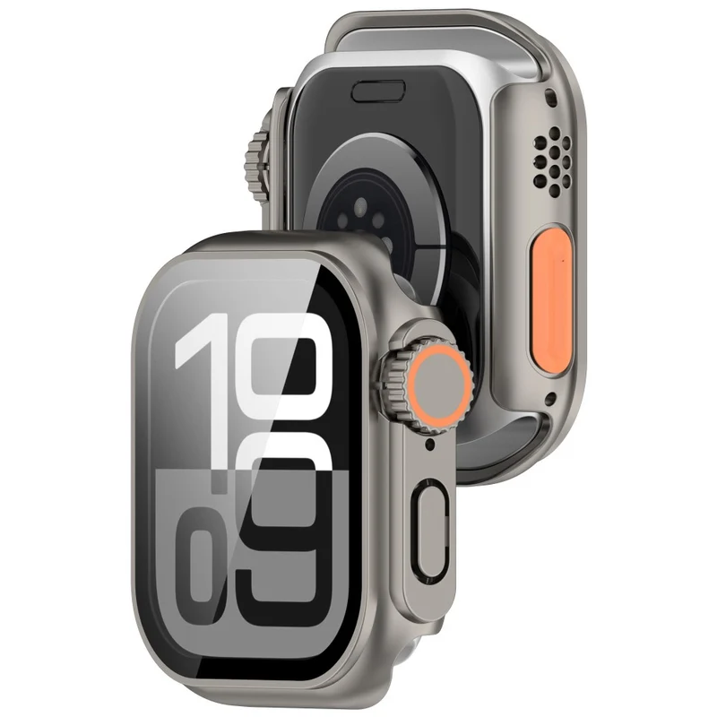 Weich Apple Watch Series 10 42mm Hülle mit Displayschutz in Glas und Silikon
