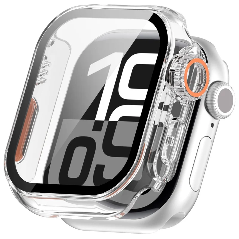 Weich Apple Watch Series 10 42mm Hülle mit Displayschutz in Glas und Silikon