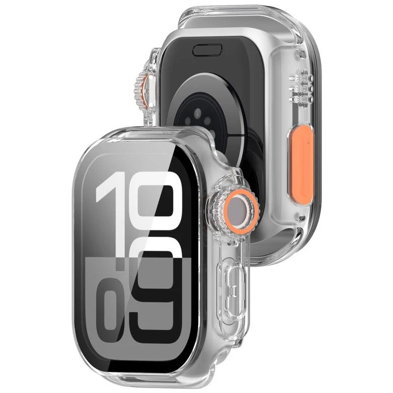 Weich Apple Watch Series 10 42mm Hülle mit Displayschutz in Glas und Silikon