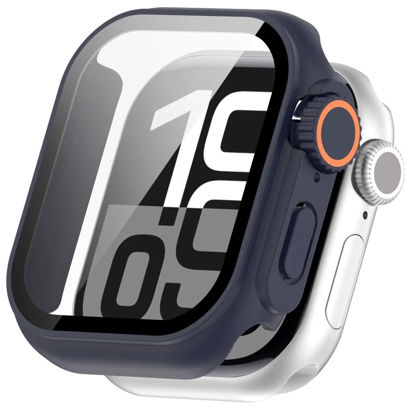 Weich Apple Watch Series 10 42mm Hülle mit Displayschutz in Glas und Silikon