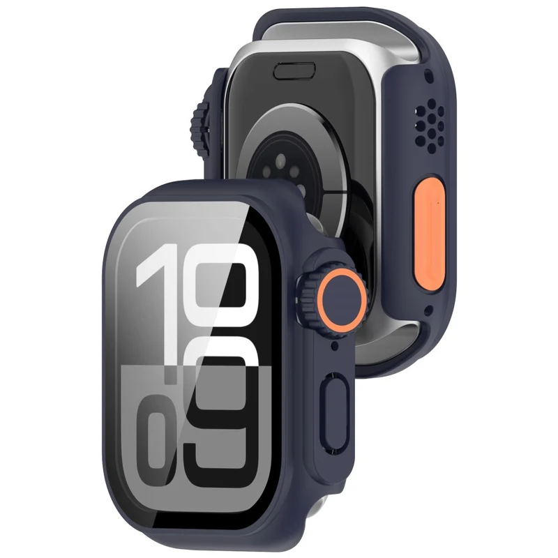 Weich Apple Watch Series 10 42mm Hülle mit Displayschutz in Glas und Silikon