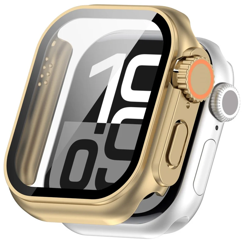 Weich Apple Watch Series 10 42mm Hülle mit Displayschutz in Glas und Silikon