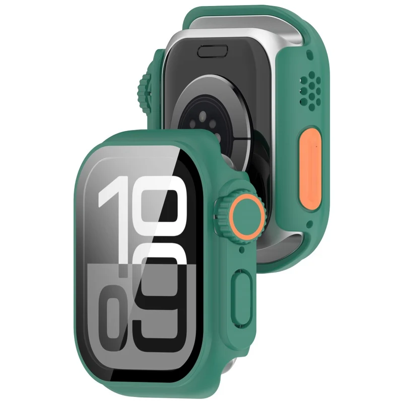 Mega Stylisch Apple Watch Series 10 46mm Hülle mit Displayschutz in Glas und Silikon