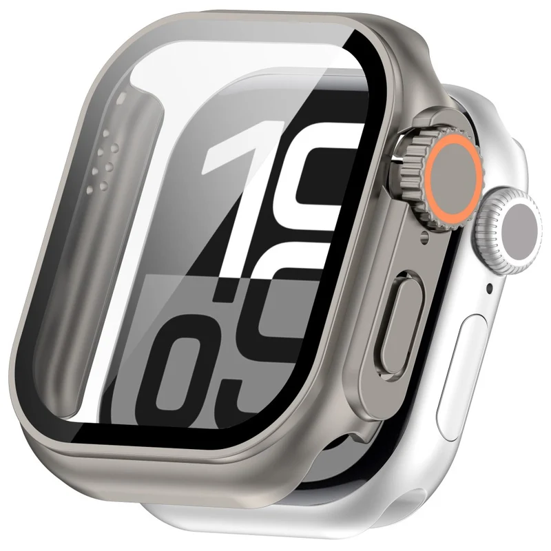 Mega Stylisch Apple Watch Series 10 46mm Hülle mit Displayschutz in Glas und Silikon