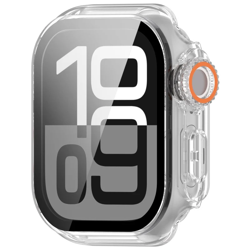 Mega Stylisch Apple Watch Series 10 46mm Hülle mit Displayschutz in Glas und Silikon