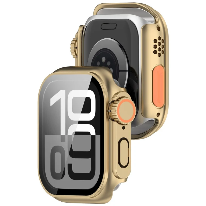 Mega Stylisch Apple Watch Series 10 46mm Hülle mit Displayschutz in Glas und Silikon