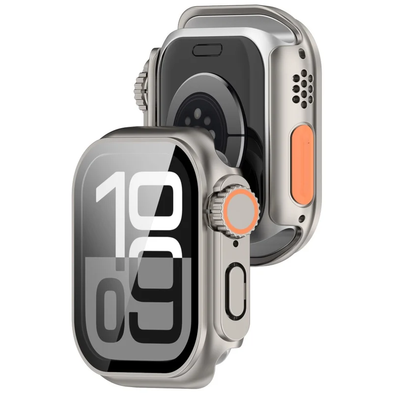 Mega Stylisch Apple Watch Series 10 46mm Hülle mit Displayschutz in Glas und Silikon