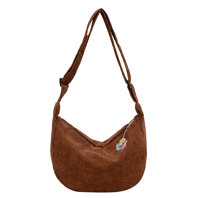 Lässige Baumwollcord Schultertasche
