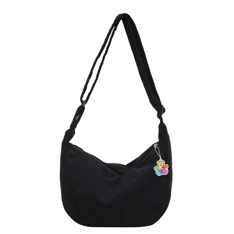 Lässige Baumwollcord Schultertasche