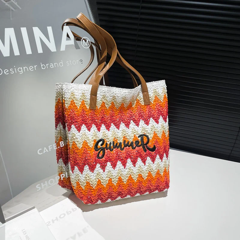 Boho Gewebte Strohtasche