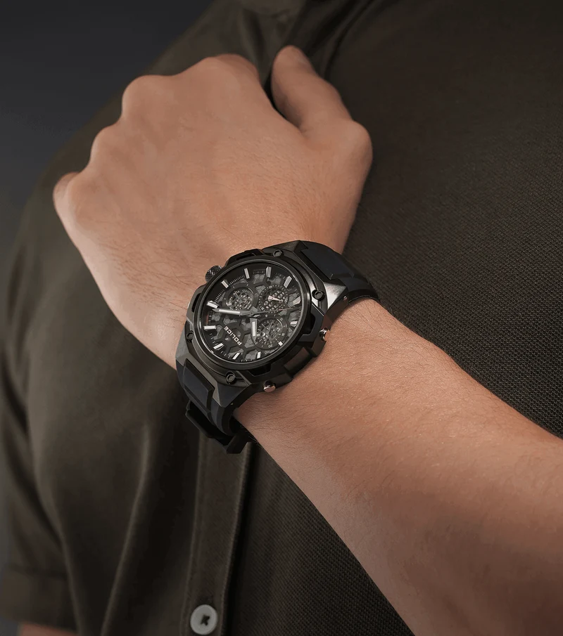 Police Challenger PEWGQ0071901 Herrenuhr Schwarz • Multifunction-Werk • Ionen-beschichtetes Gehäuse