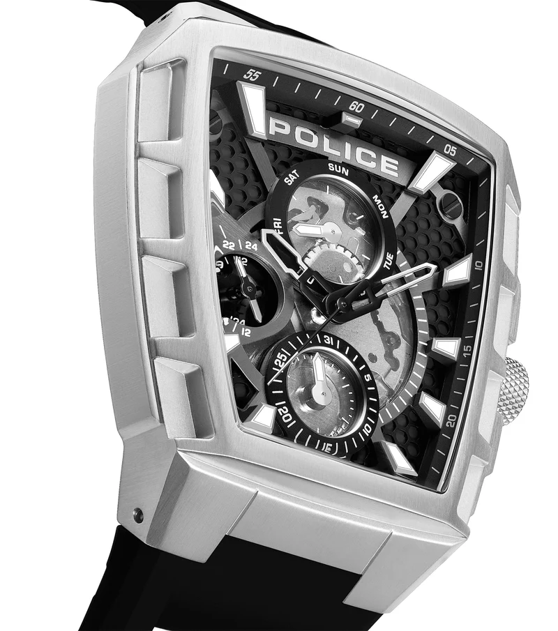 Police Tough Gear PEWGQ0056809 Herrenuhr Schwarz • Mineralglas • Multifunktionswerk