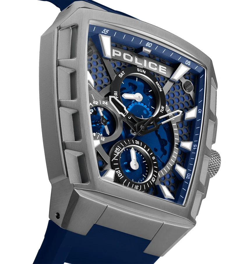 Police Tough Gear PEWGQ0056806 Herrenuhr Blau • Mineralglas • Multifunktion