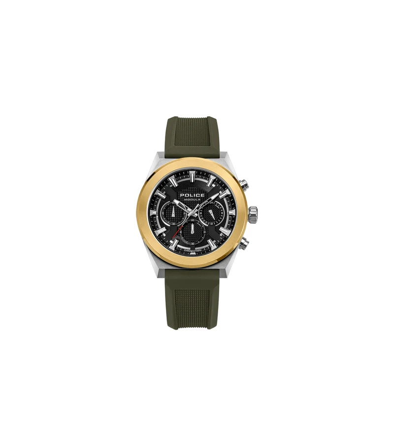 Police Modula 1.0 PEWGC00923X0 Herrenuhr Schwarz • Carbon-Lünette mit Wechselsystem • Multifunktionswerk